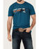 Image #3 - RANK 45® Men's Logo Chute Gate Serape Striped Print Short Sleeve Graphic T-Shirt, Teal, hi-res