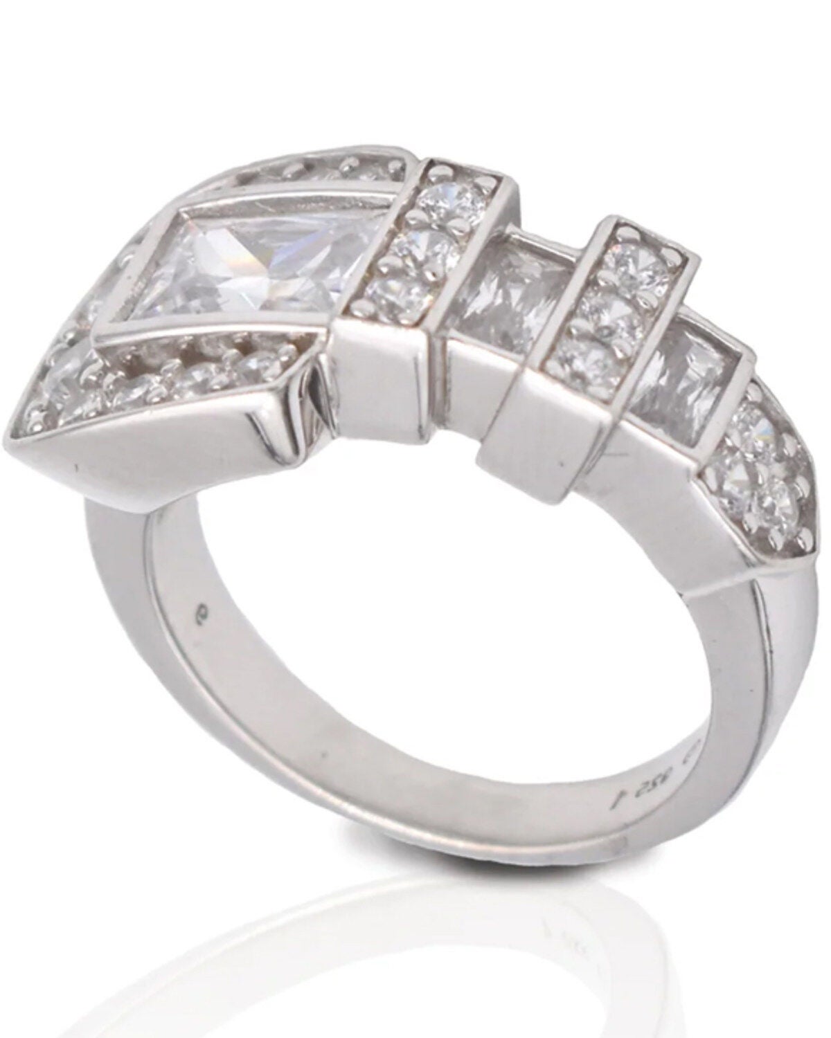 Kelly Herd Women's Silver Texas Ranger Buckle Ring, No Color, hi-res