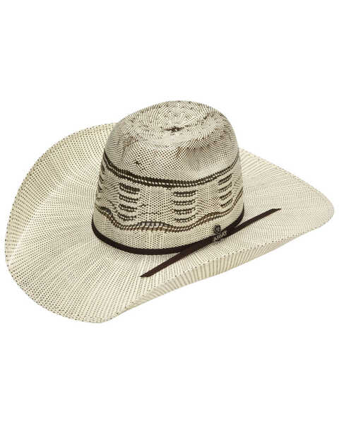 M & F Western Men's Bangora Natural Western Straw Hat , Natural, hi-res