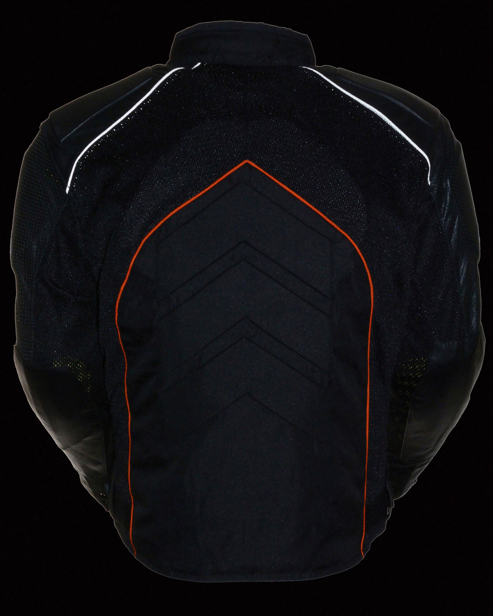 Image #5 - Milwaukee Leather Men's Combo Leather Textile Mesh Racer Jacket, Black/orange, hi-res