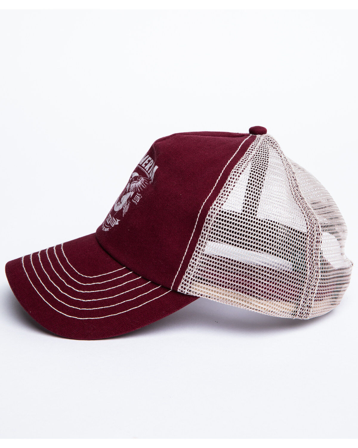 Image #3 - Cody James Men's Burgundy America Free Patch Mesh Ball Cap , Burgundy, hi-res