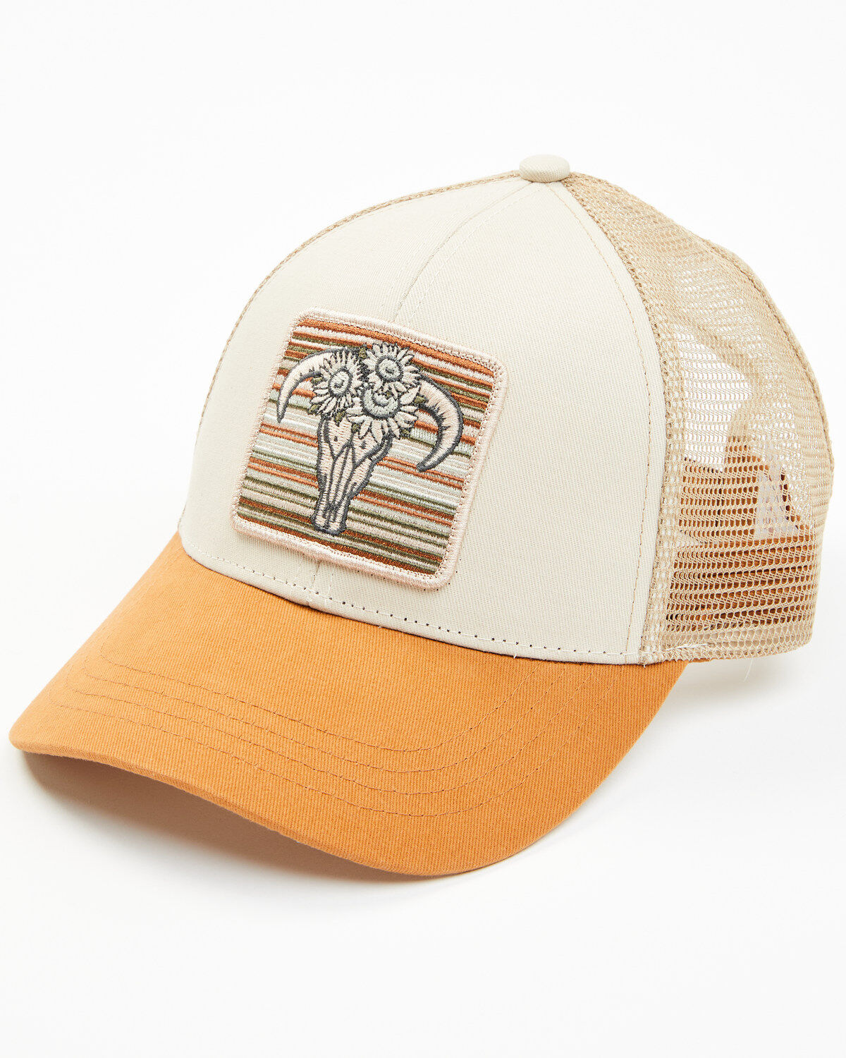 Image #1 - Shyanne Women's Floral Steer Head Baseball Cap, Caramel, hi-res