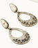 Image #2 - Shyanne Women's Isla Oasis Stamped Teardrop Earrings, White, hi-res