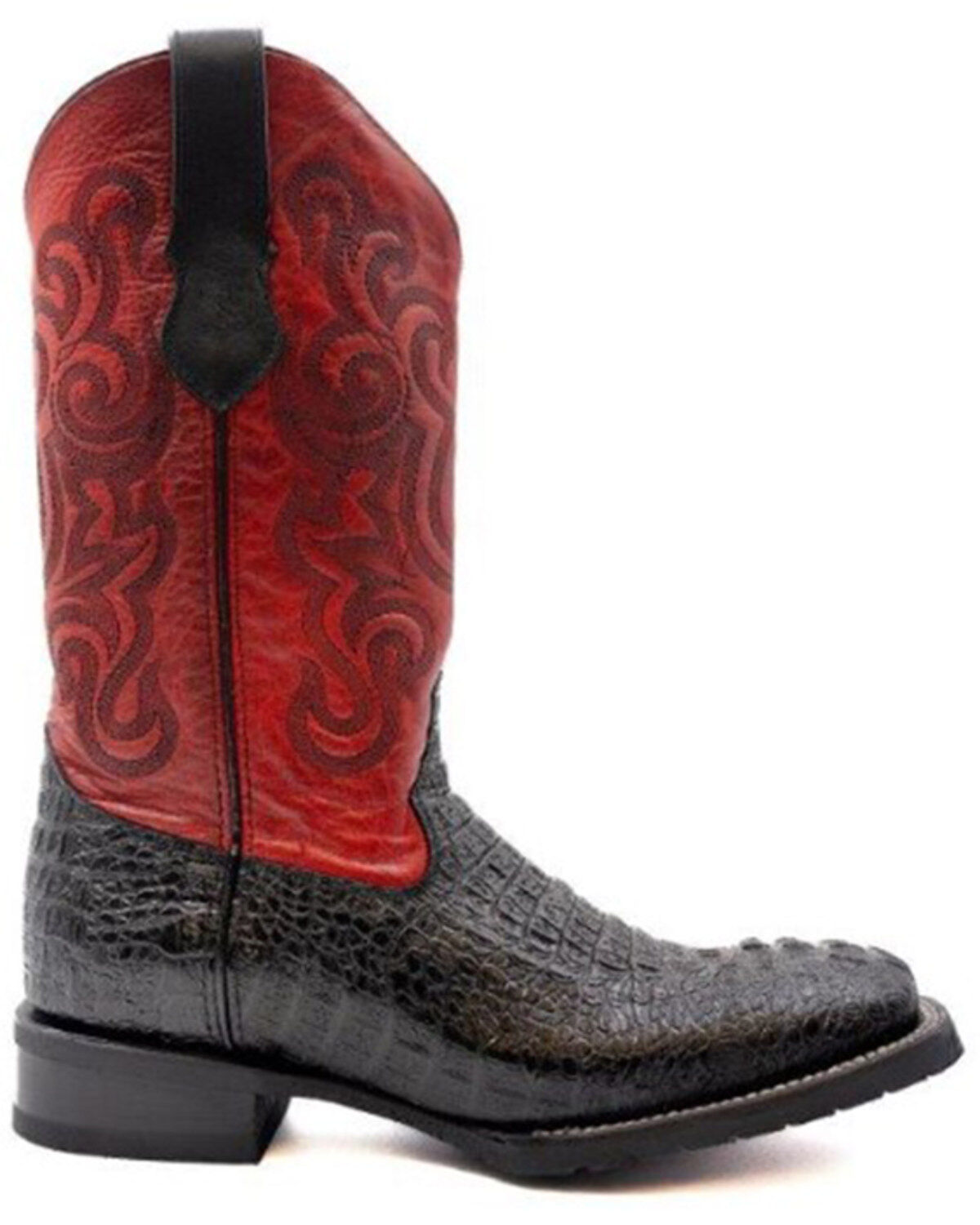 Image #2 - Ferrini Men's Crocodile Print Western Boots - Broad Square Toe, Black, hi-res