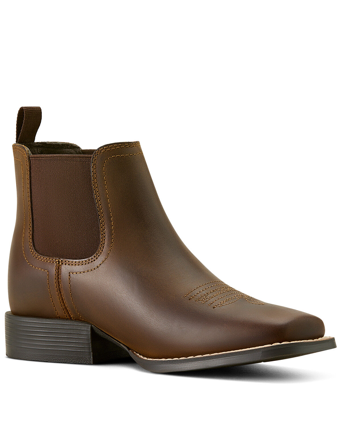 Image #1 - Ariat Boys' Booker Distressed Chelsea Boots - Broad Square Toe, Distressed Brown, hi-res