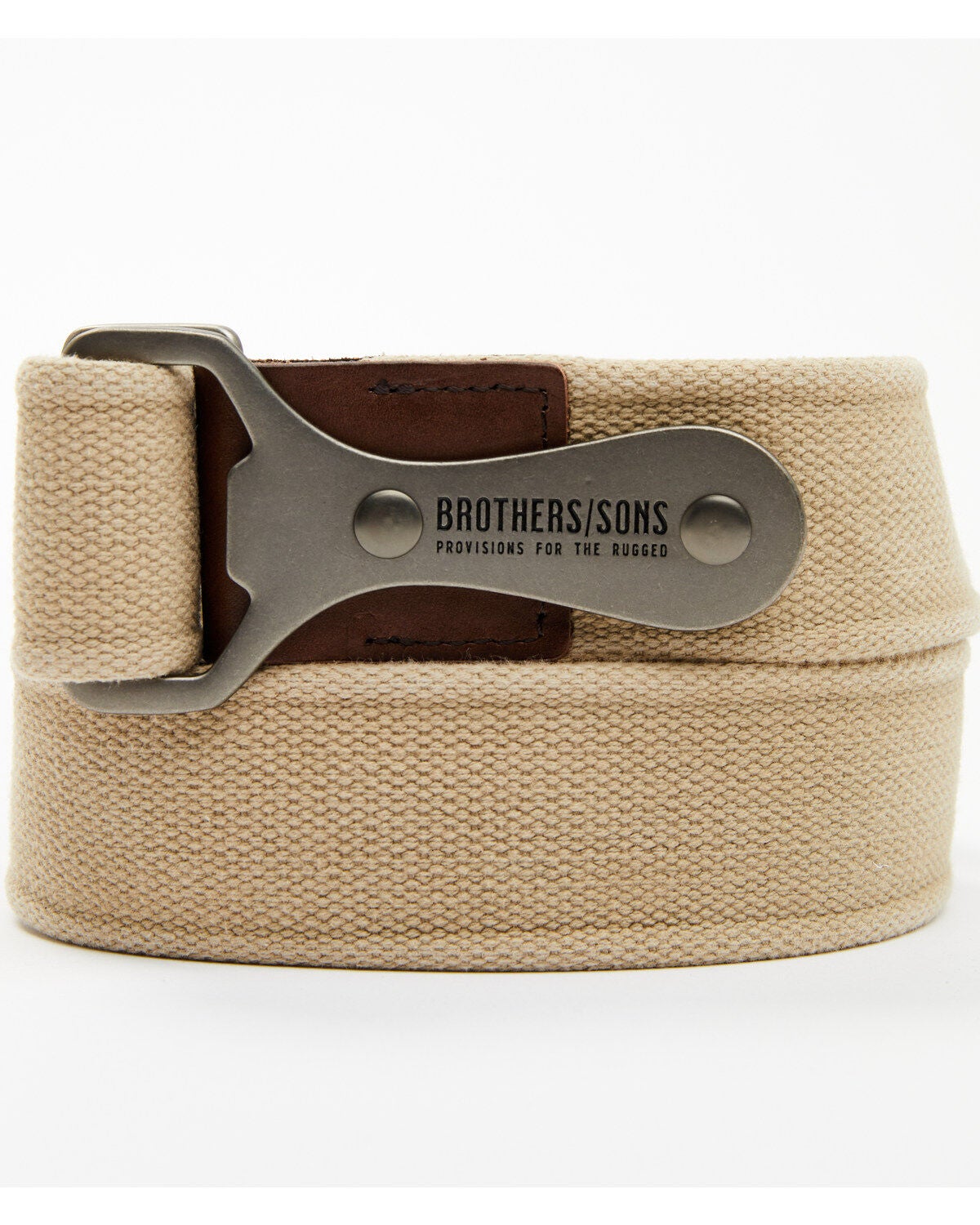 Brothers and Sons Men's Bottle Opener Canvas Belt, Silver, hi-res