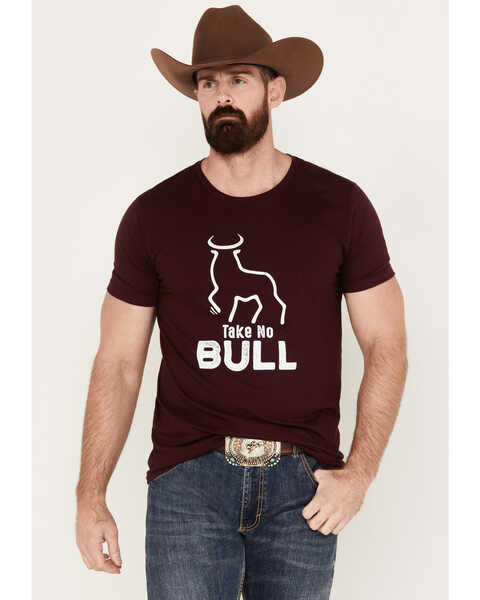 Cody James Men's Desert Bull Skull Western T-Shirt, Burgundy, hi-res