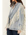 Image #3 - Saints & Hearts Women's Light Wash Denim Fringe Blazer, , hi-res