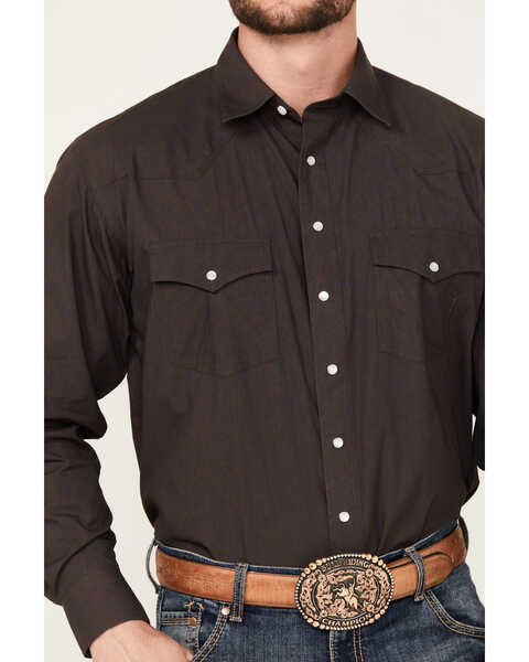 Image #3 - Resistol Men's Lucas Paisley Print Long Sleeve Pearl Snap Western Shirt, Dark Blue, hi-res