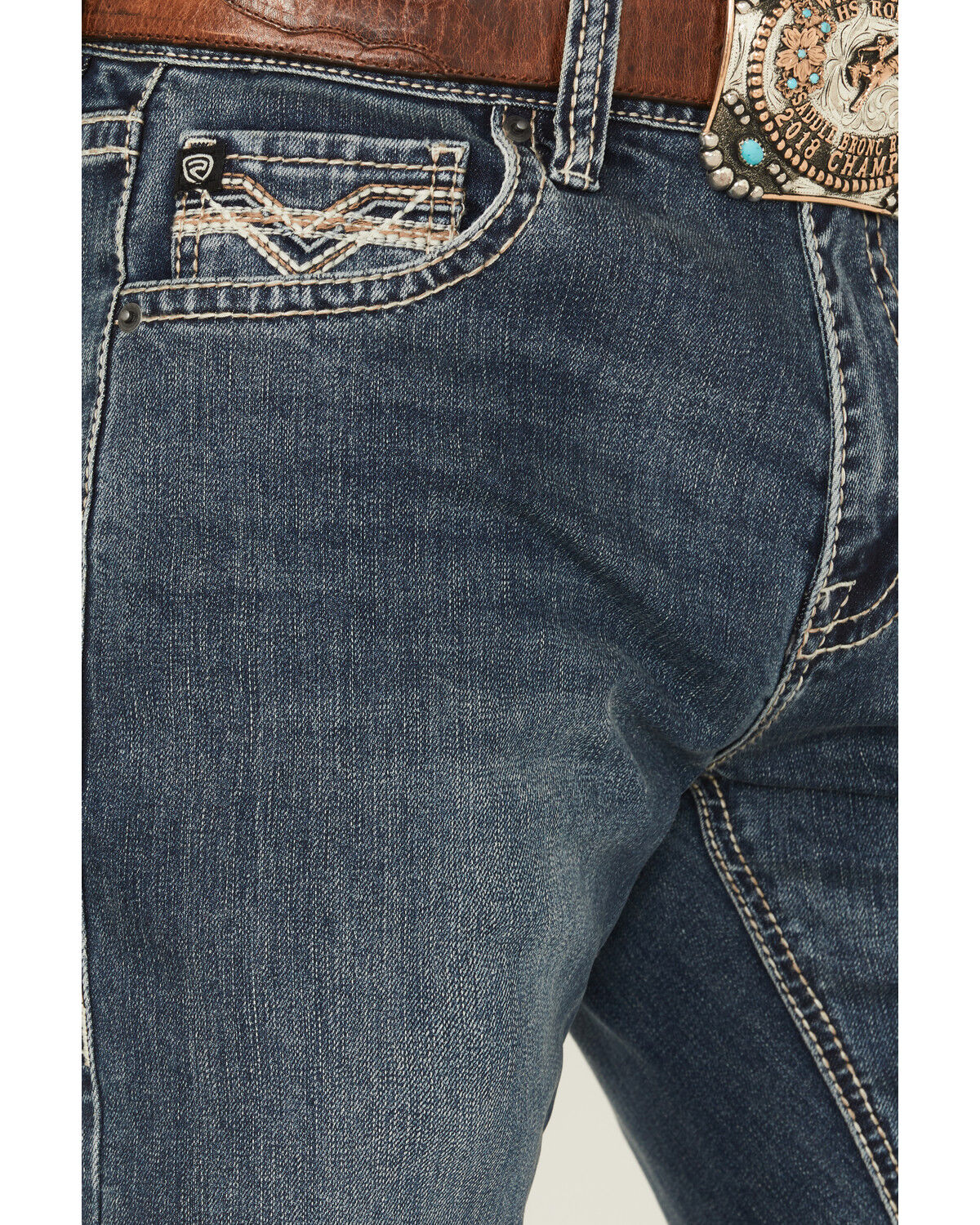 Product Name:  Rock & Roll Denim Men's Medium Wash Double Barrel Relaxed Bootcut Stretch Denim Jeans