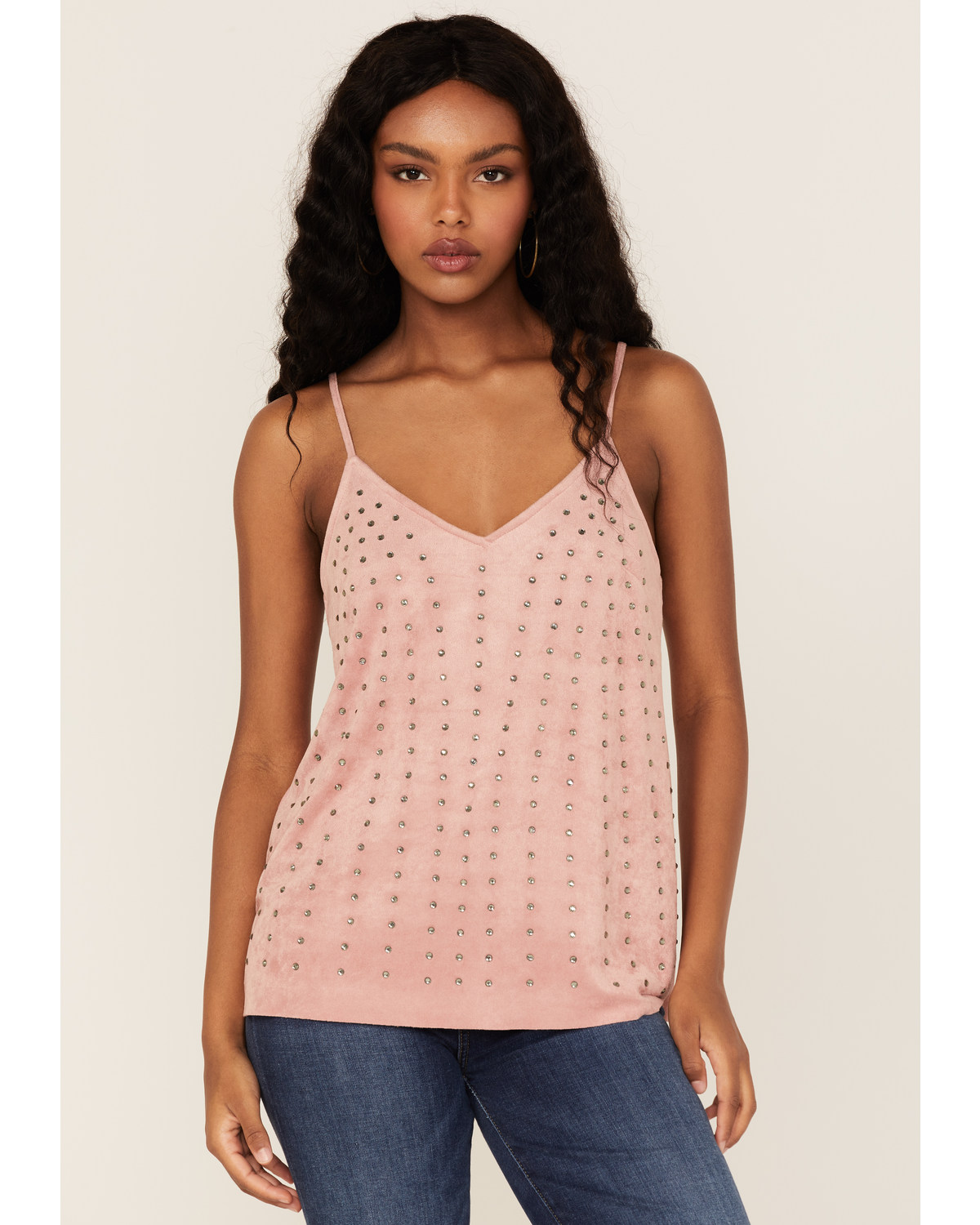 Vocal Women's Studded Faux Suede Cami Top