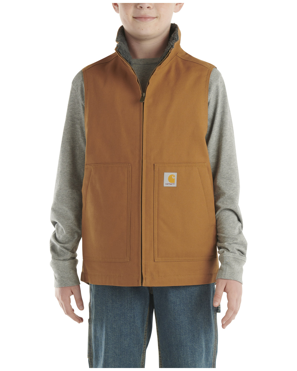 Carhartt Little Boys' Canvas Sherpa Lined Vest