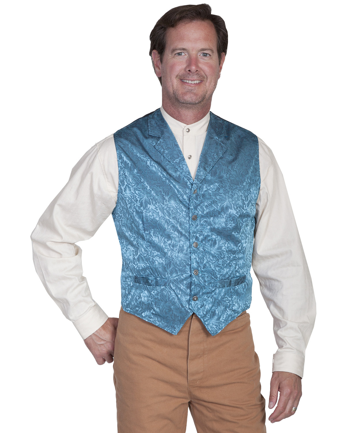 Wahmaker Silk Floral Single Breasted Vest - Big & Tall