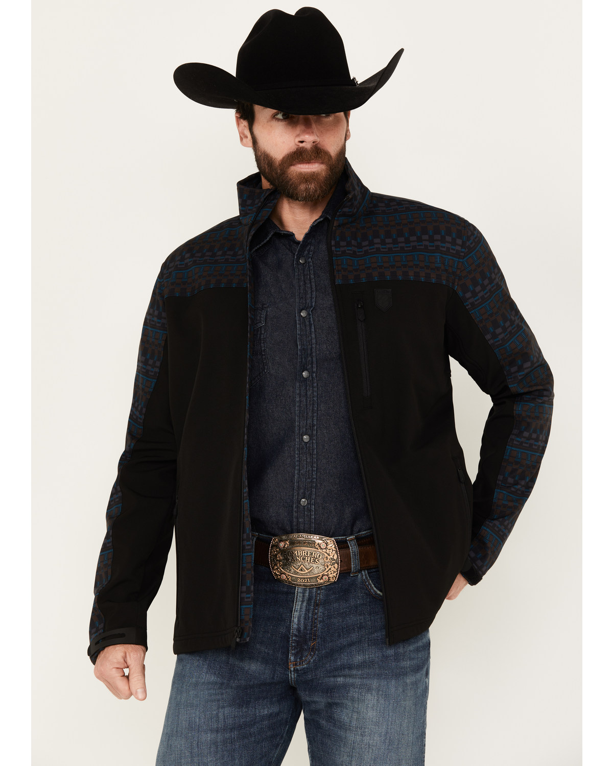 RANK 45® Men's Southwestern Block Print Softshell Jacket