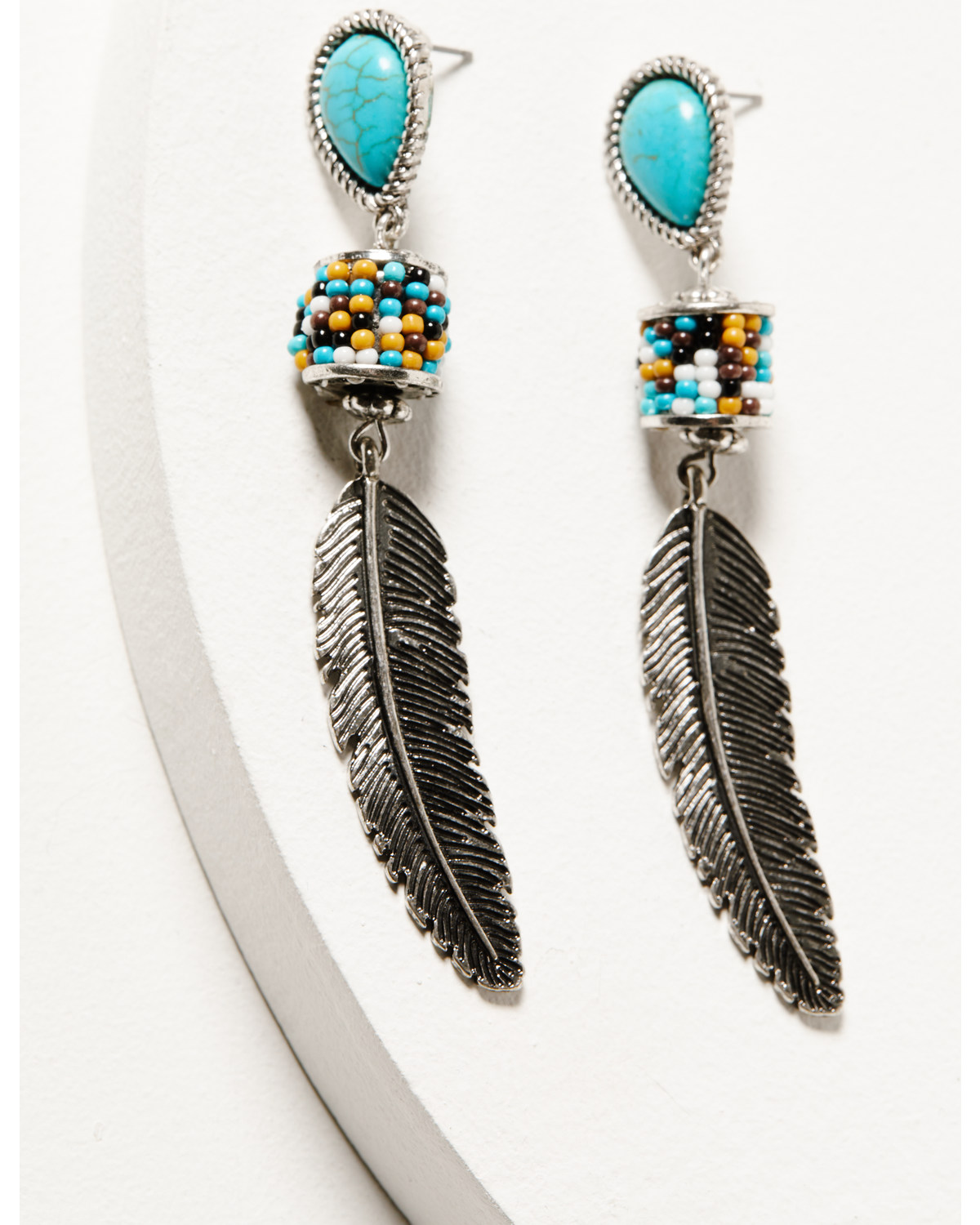 Shyanne Women's Desert Charm Feather Beaded Earrings
