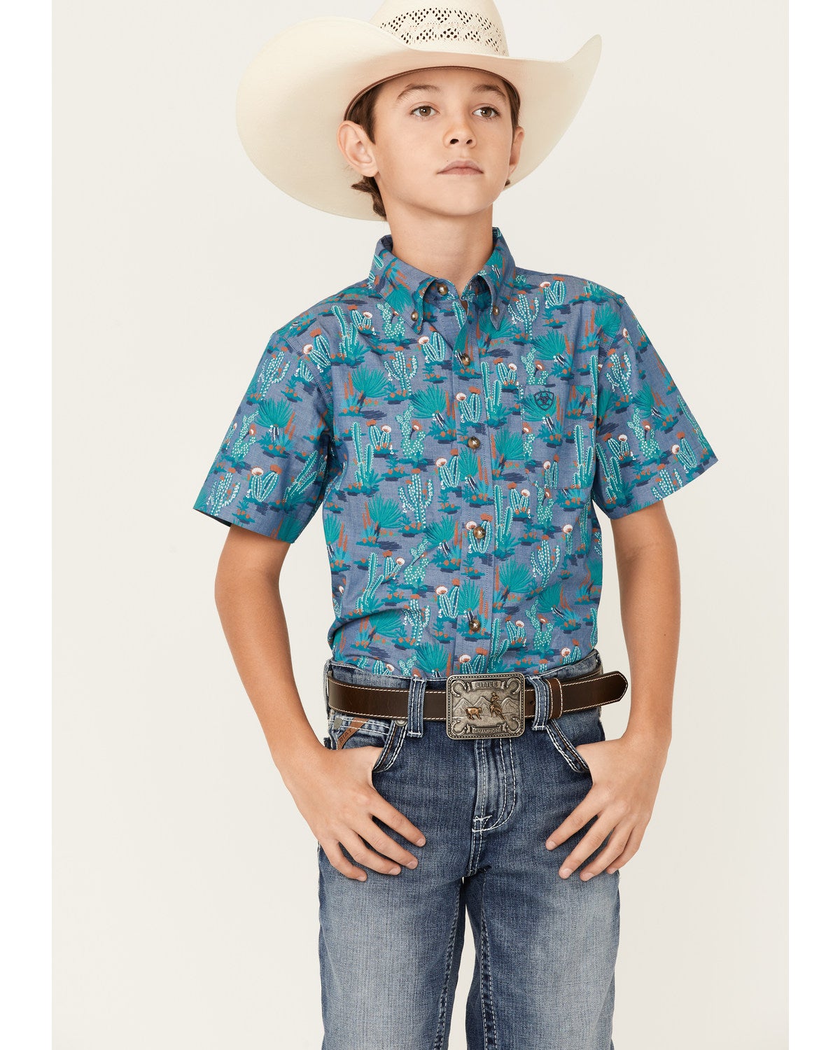 Ariat Boys' Daxton Cactus Print Short 