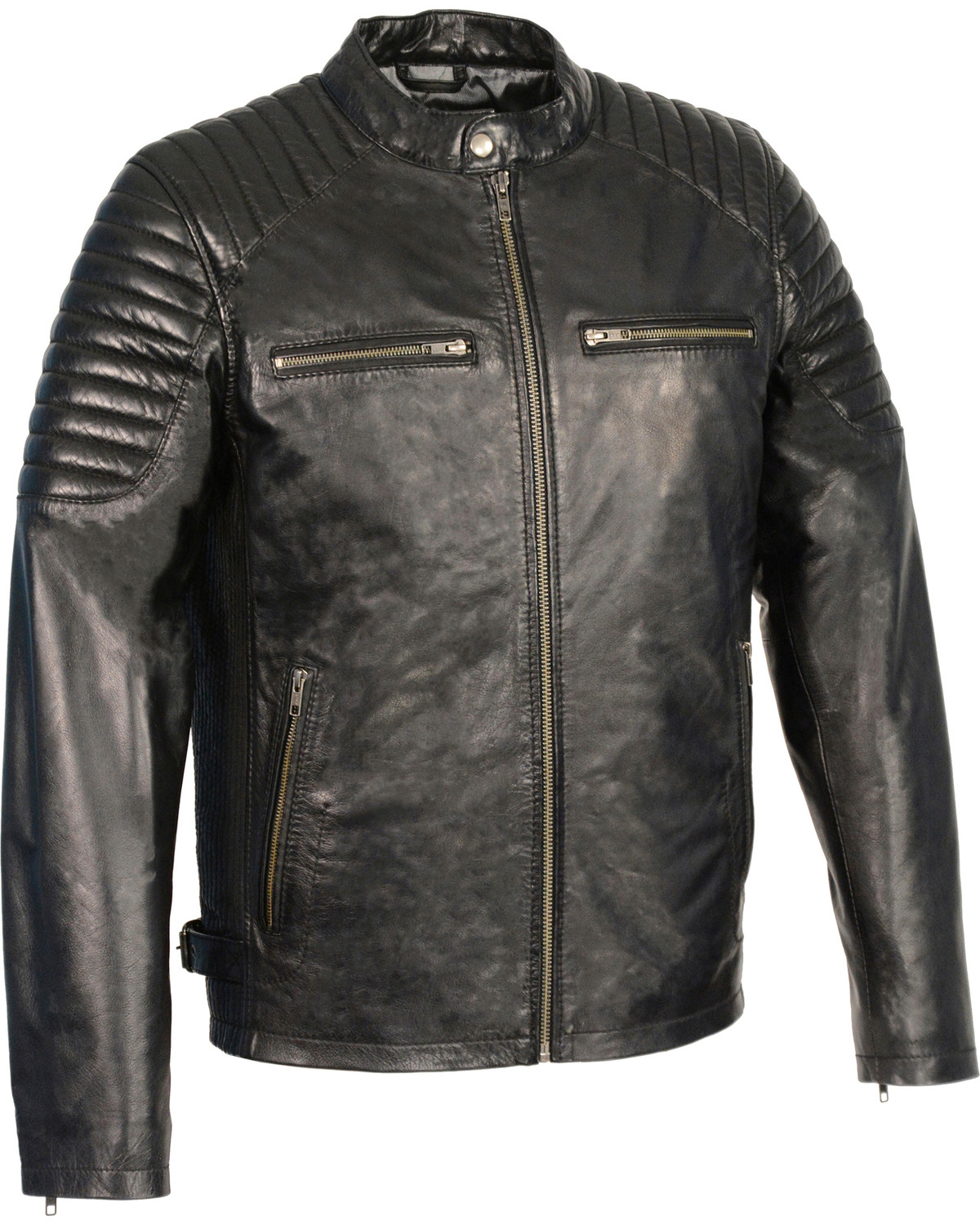 Milwaukee Leather Men's Quilted Shoulders Snap Collar Jacket