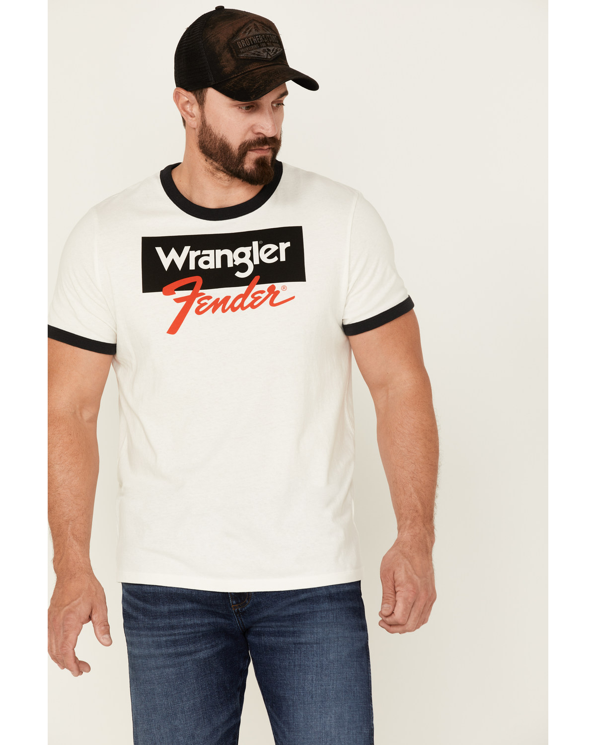 Wrangler X Fender Men's Logo Graphic Ringer T-Shirt