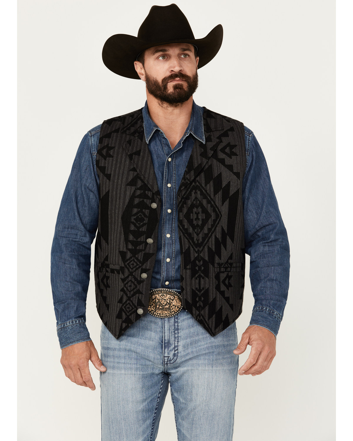Cody James Men's Southwestern Print Jacquard Vest
