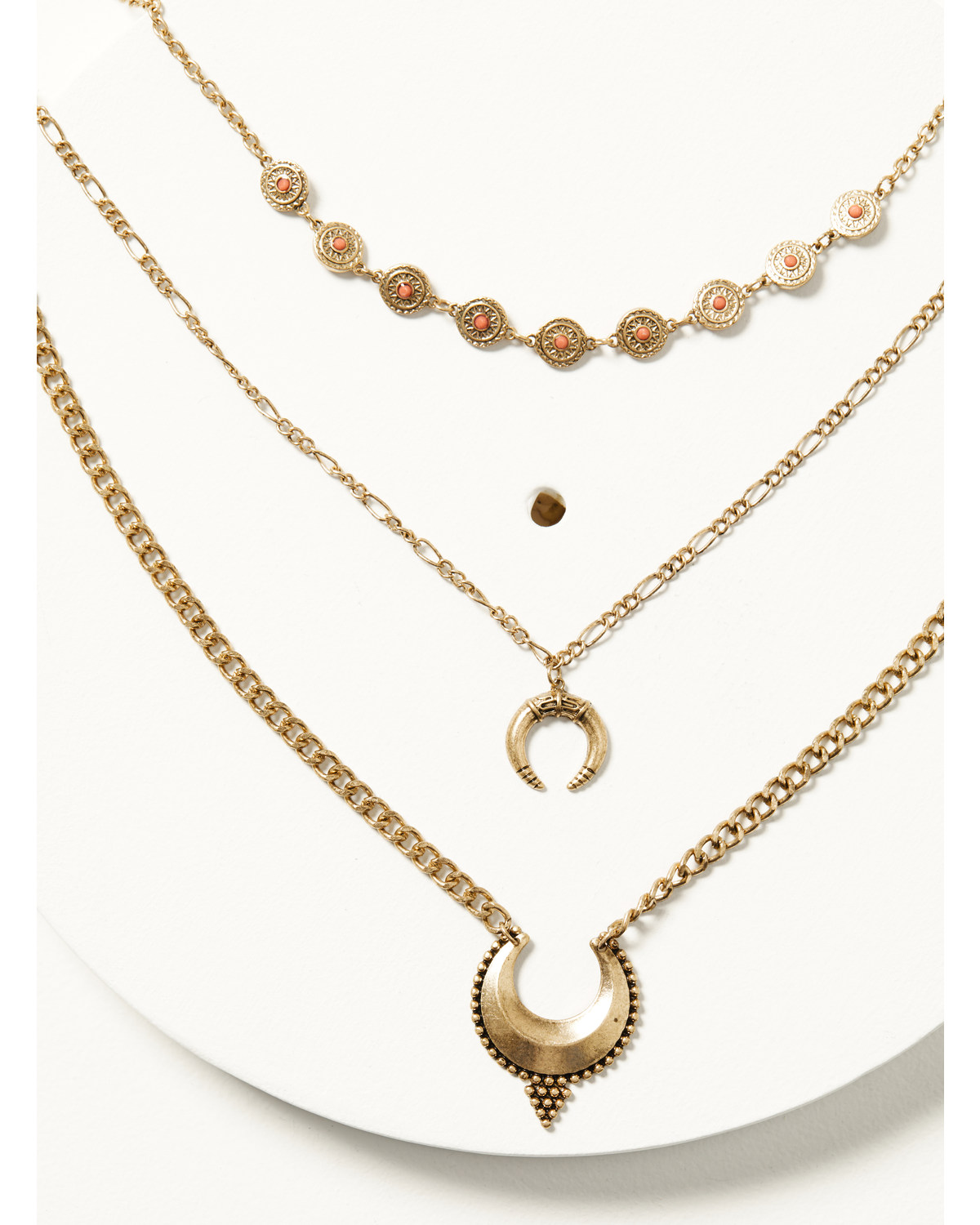 Shyanne Women's Golden Hour Three-Strand Crescent Necklace