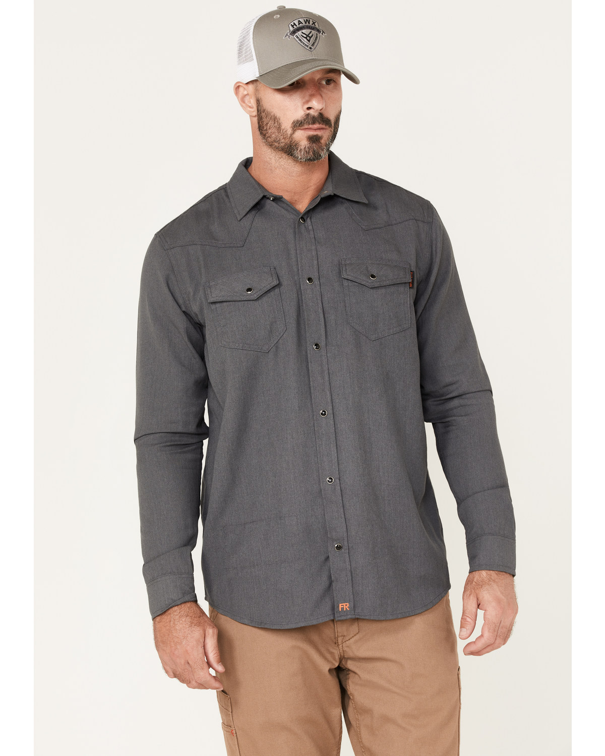 Cody James Men's FR Solid Lightweight Inherent Long Sleeve Snap Work Shirt