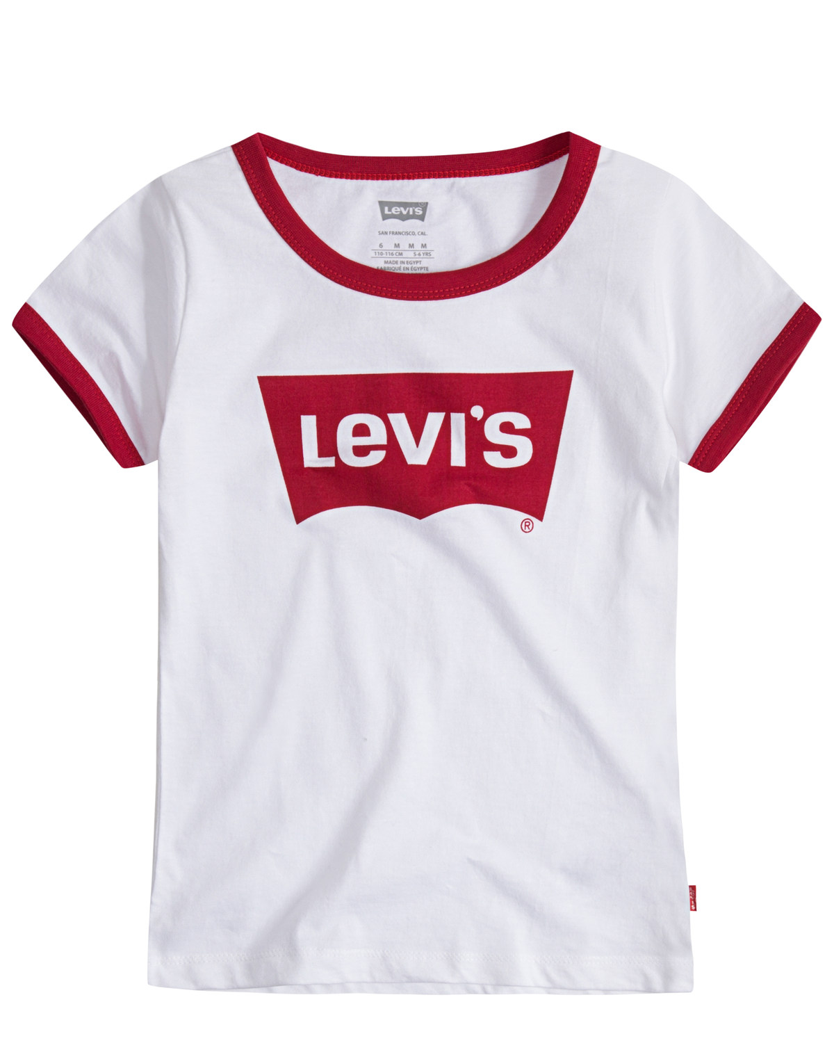 Levi's Little Girls' Batwing Logo Short Sleeve Ringer Tee