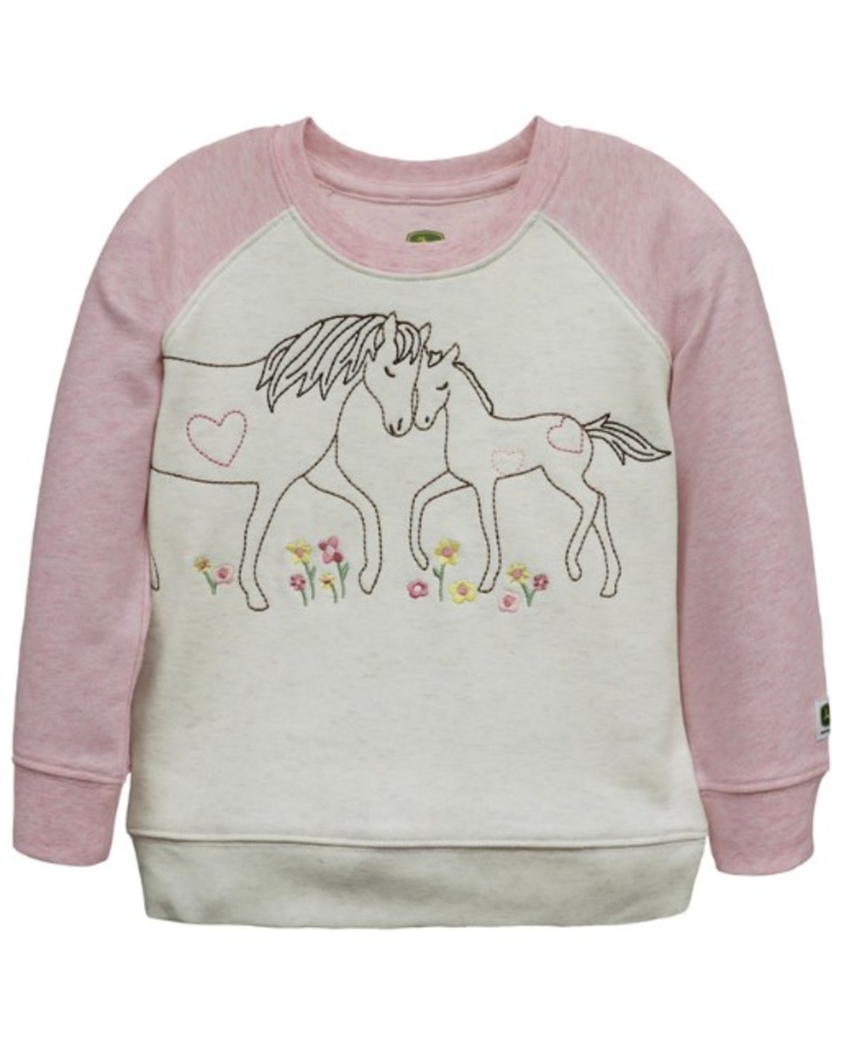 John Deere Toddler Girls' Horse Love Crewneck Sweatshirt