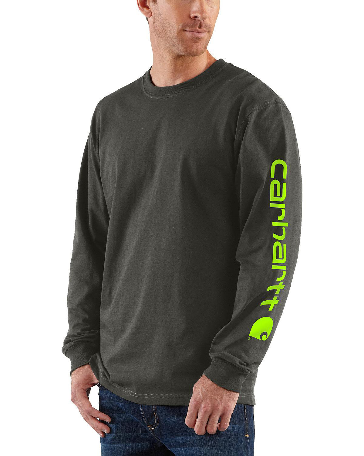 Carhartt Men's Loose Fit Heavyweight Long Sleeve Logo Graphic Work T-Shirt - Big & Tall