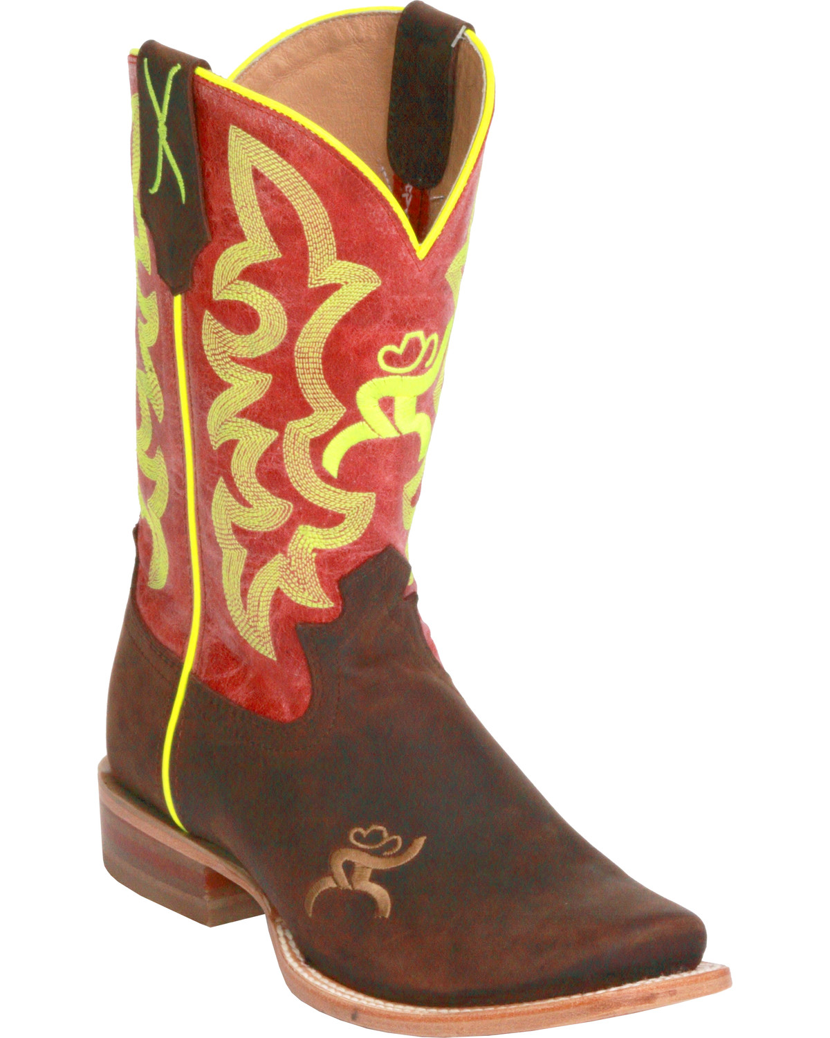 Twisted X Women's Red and Neon Yellow 
