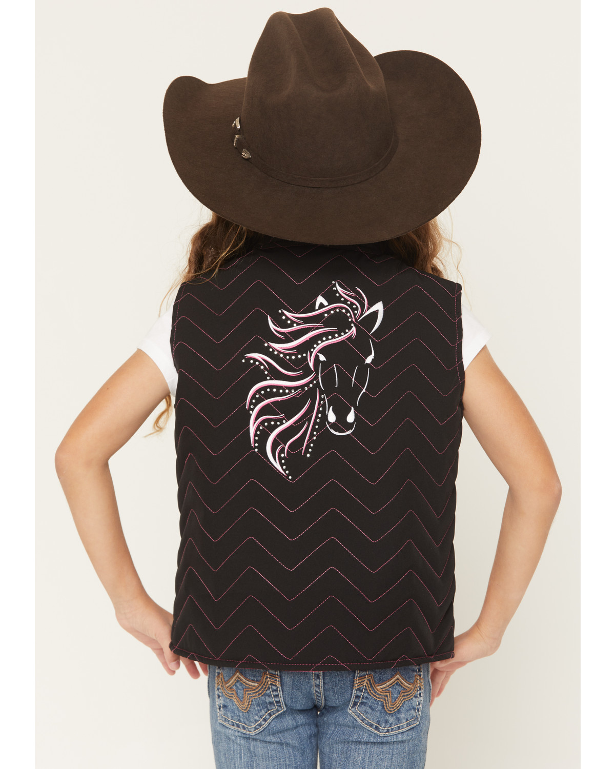 Cowgirl Hardware Girls' Blaze Horse Quilted Vest