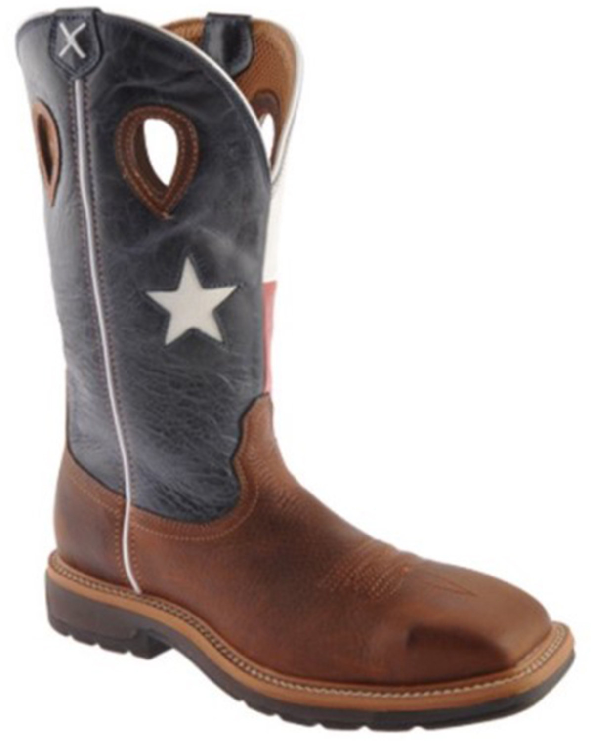 Twisted X Men's Texas Flag Lite Western Work Boots - Steel Toe - Extended Sizes