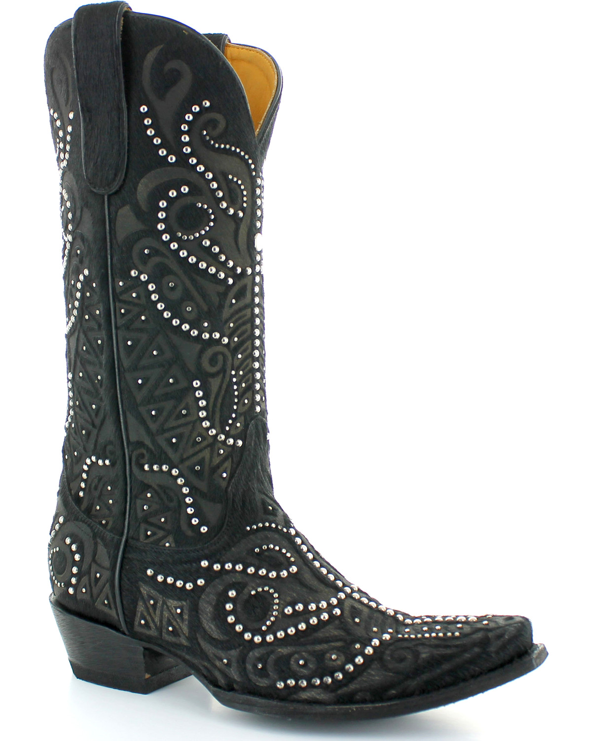 womens black studded boots