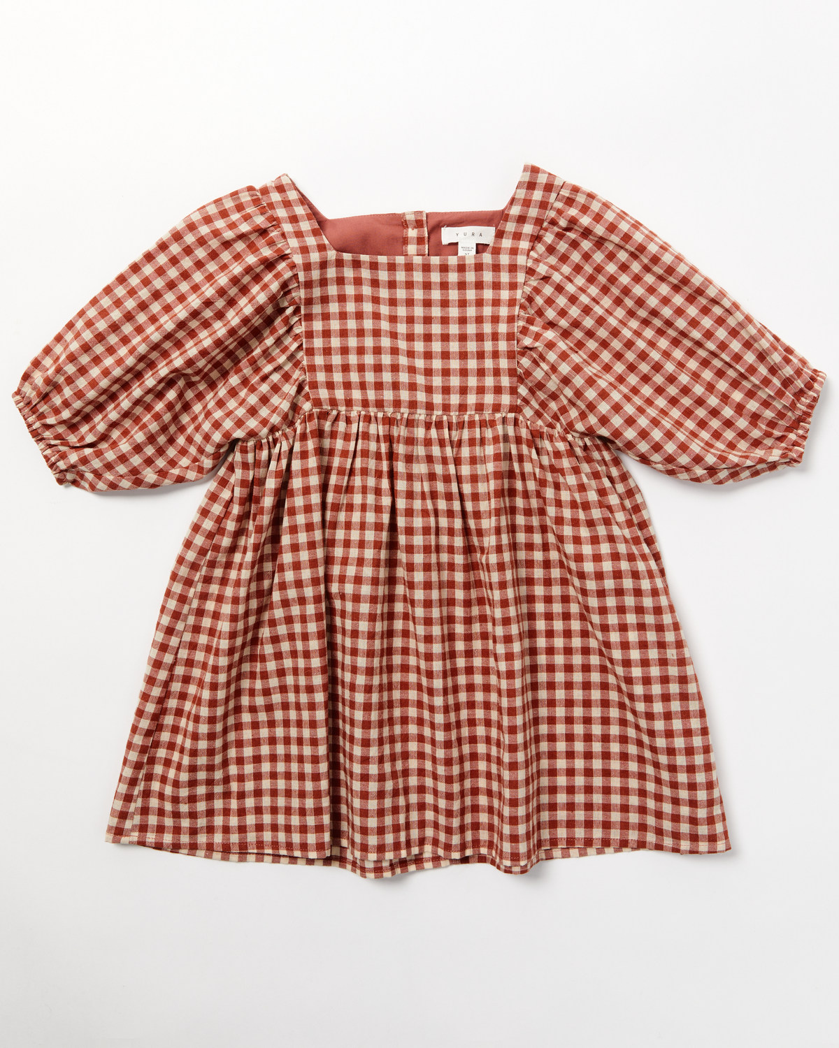Yura Toddler Girls' Plaid Print Quarter Sleeve Dress