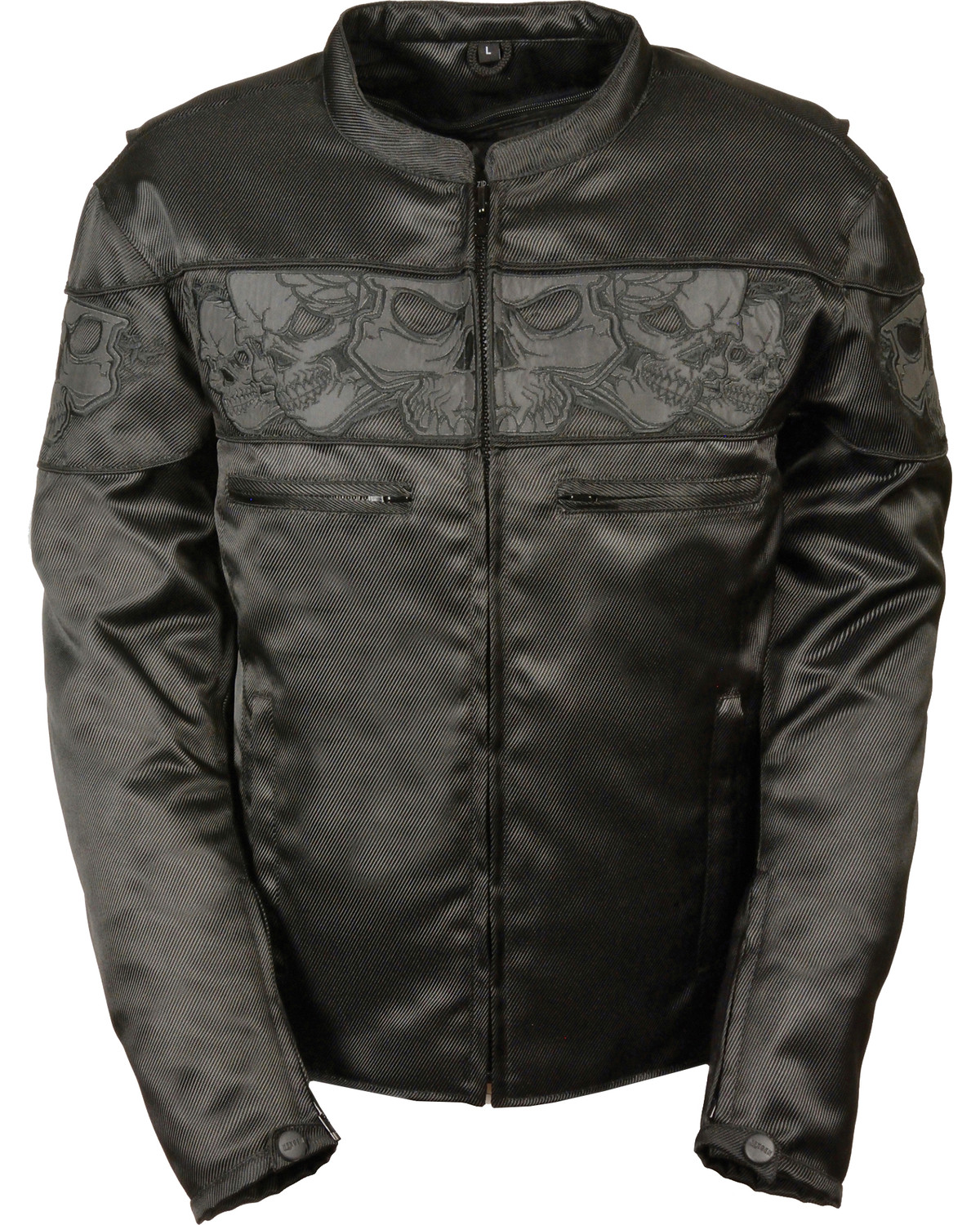 Milwaukee Leather Men's Reflective Skulls Textile Jacket