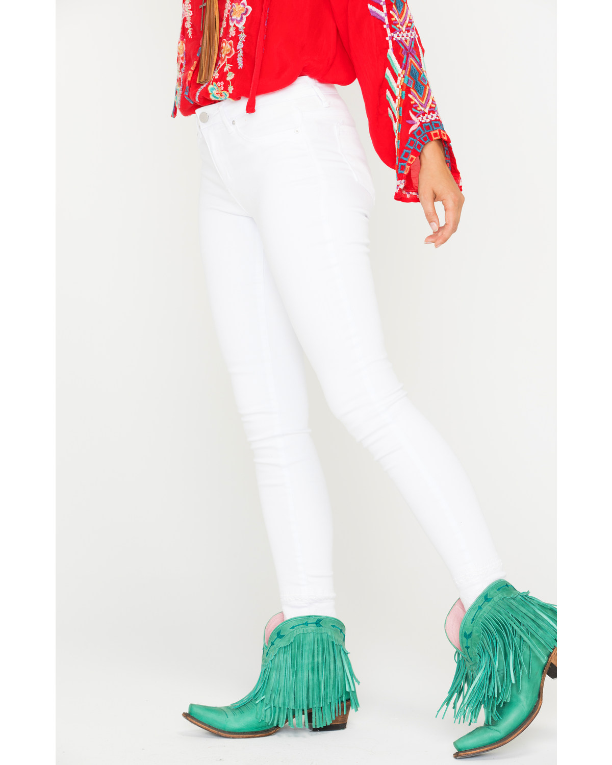 womens white frayed hem jeans