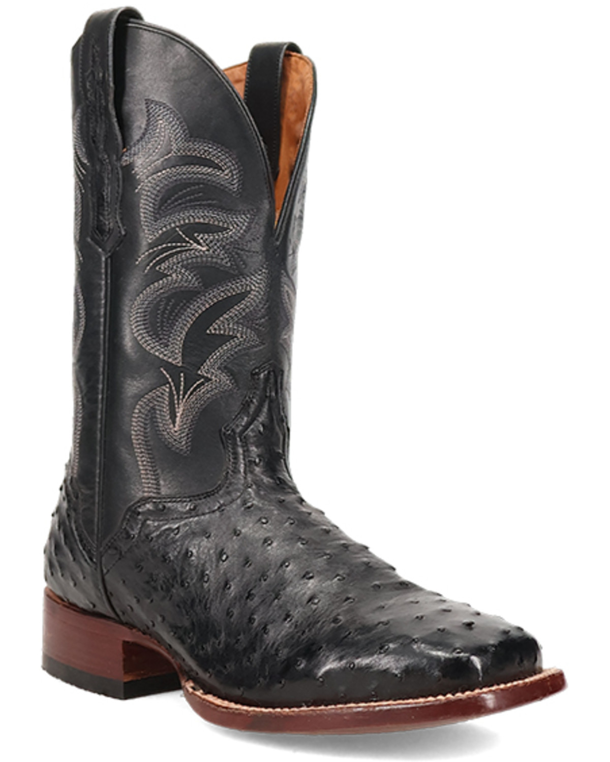 El Dorado Men's Handmade Full Quill Ostrich Stockman Boots