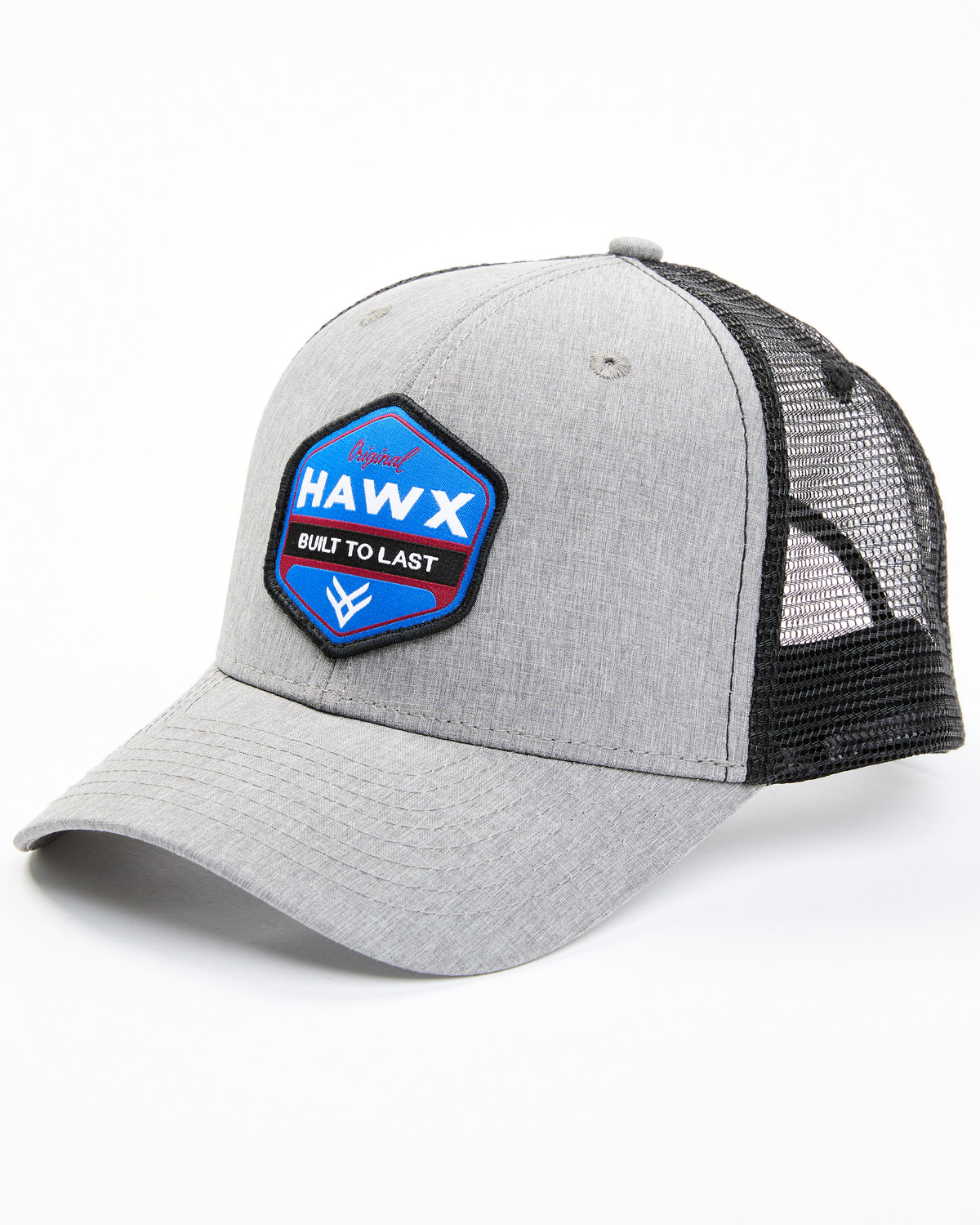 Hawx Men's Gray Hectagon Logo Patch Mesh-Back Ball Cap