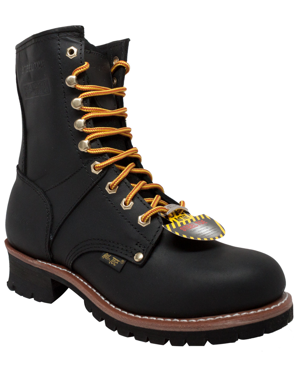 Ad Tec Men's 9" Waterproof Logger Work Boots - Steel Toe, Wide Sizes