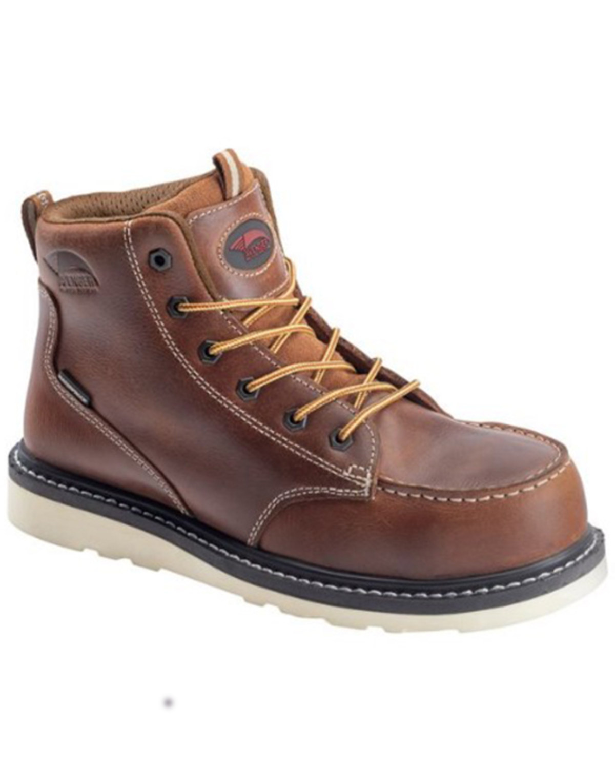 Avenger Men's Wedge Mid 6" Lace-Up Waterproof Work Boots - Carbon Nanofiber Safety Toe