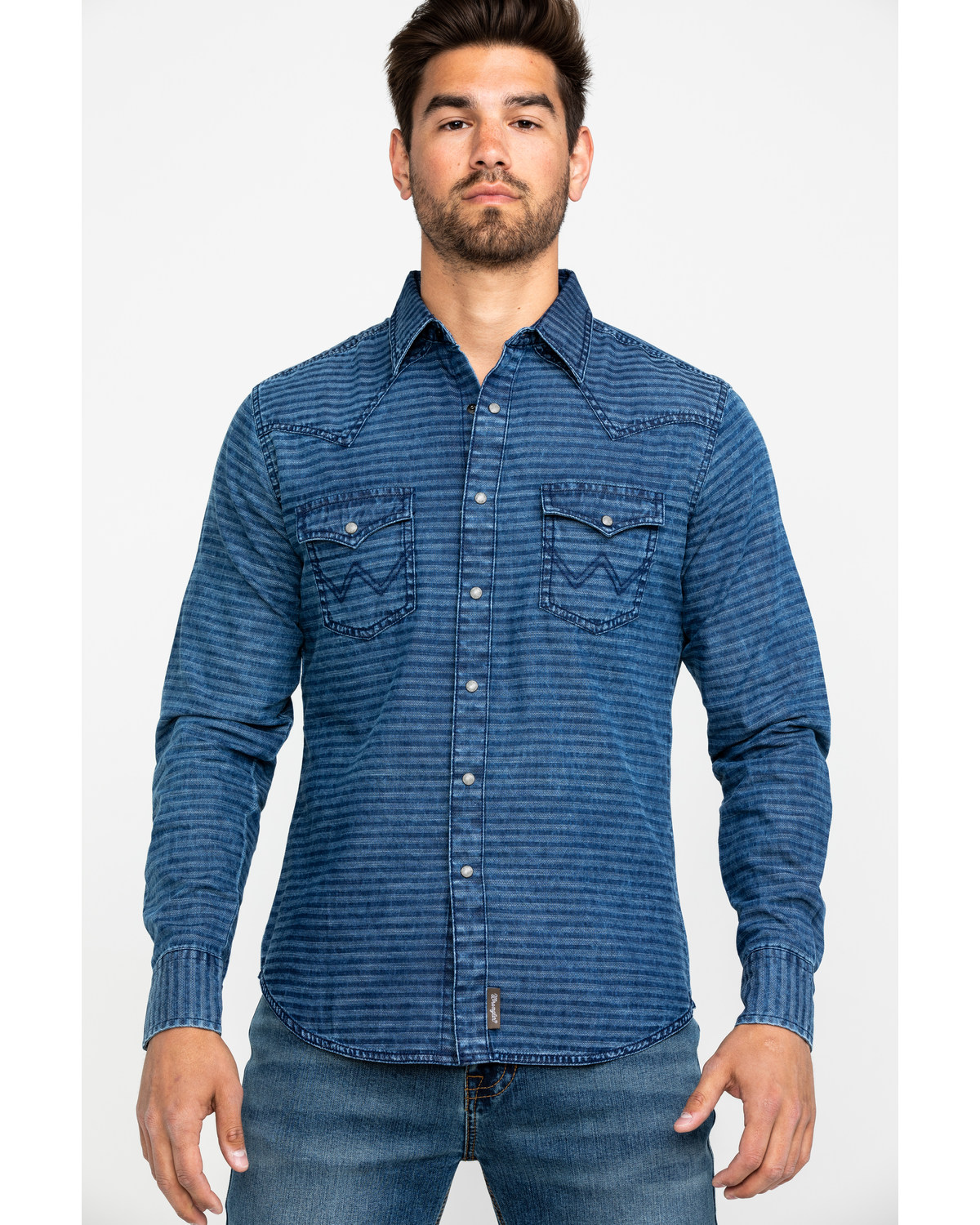 retro indigo stripe jeans