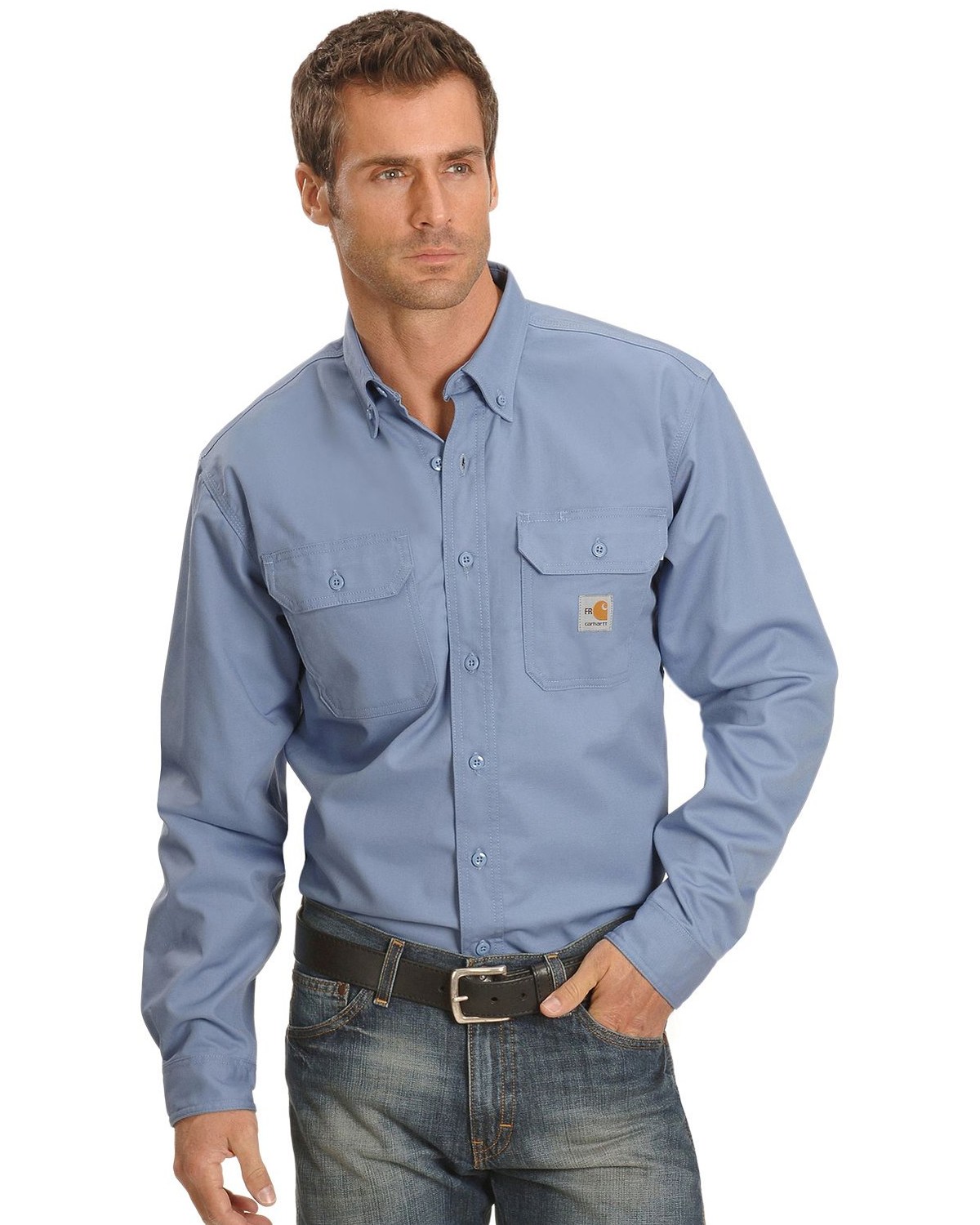 Carhartt Men's FR Solid Long Sleeve Button-Down Work Shirt