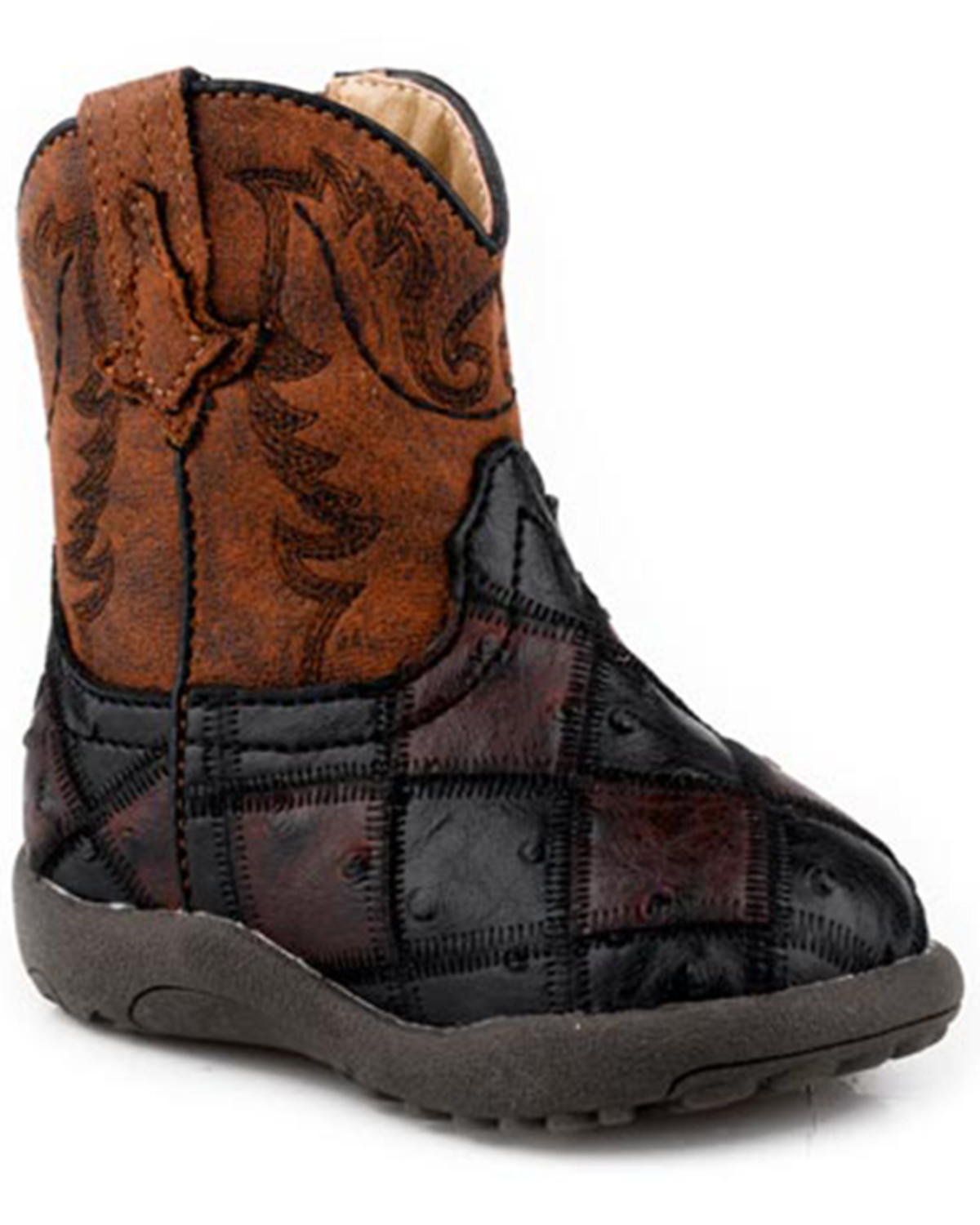 Roper Infant Boys' Cowbabies Bird Blocks Western Boots - Broad Square Toe