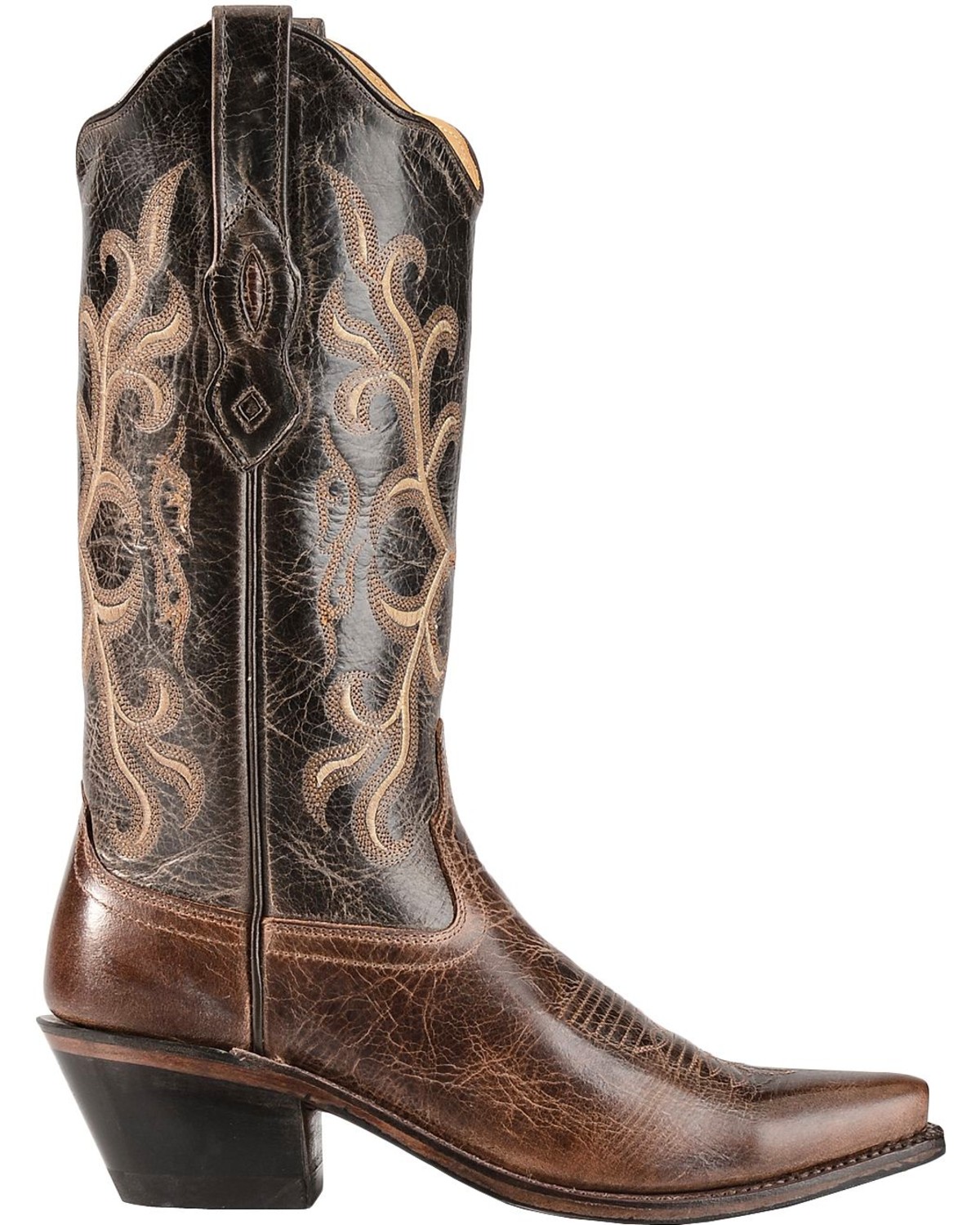 Download Old West Embroidered & Distressed Cowgirl Boots - Snip Toe ...