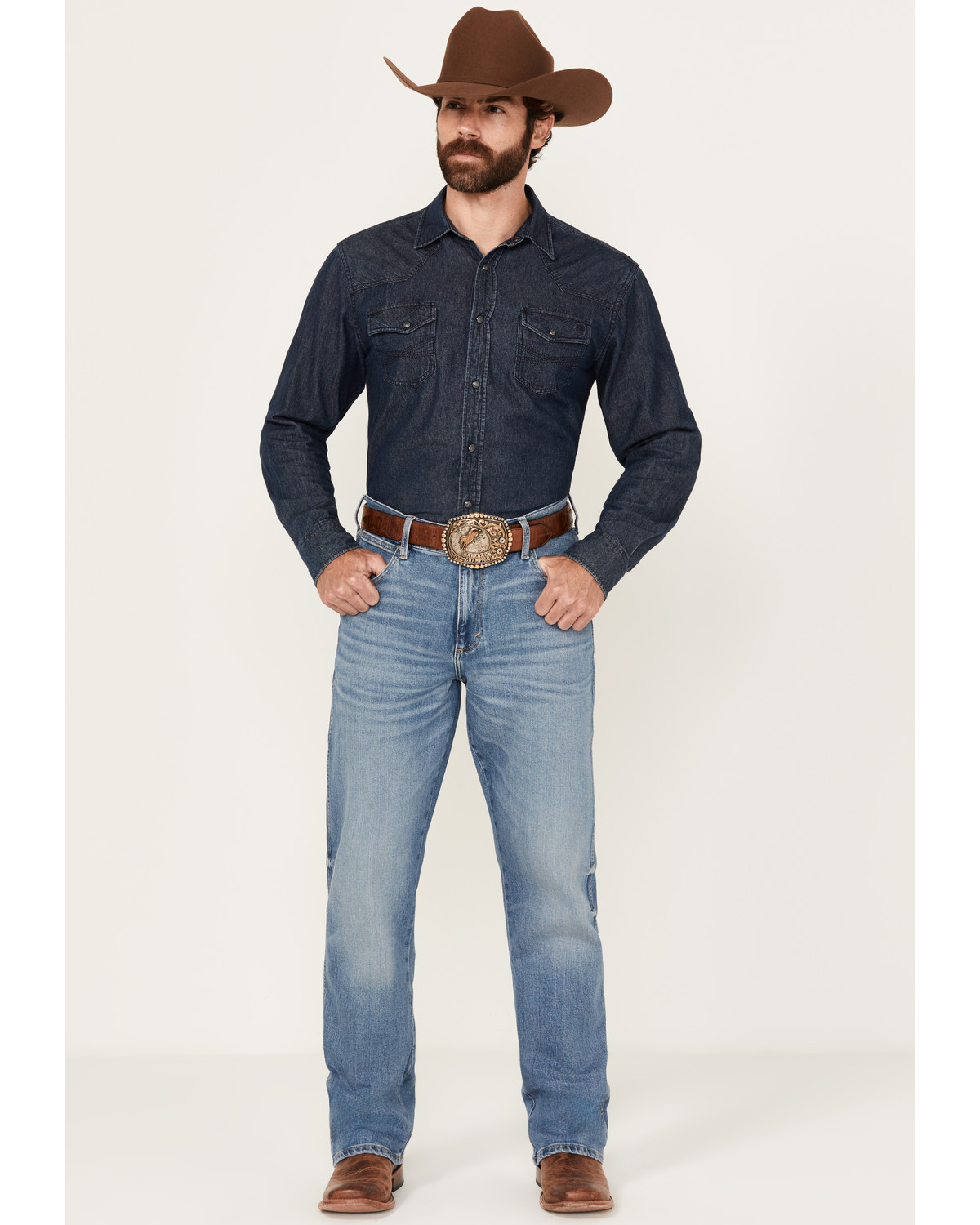 Wrangler Retro Men's Nolen Light Wash Slim Bootcut Stretch Denim Jeans