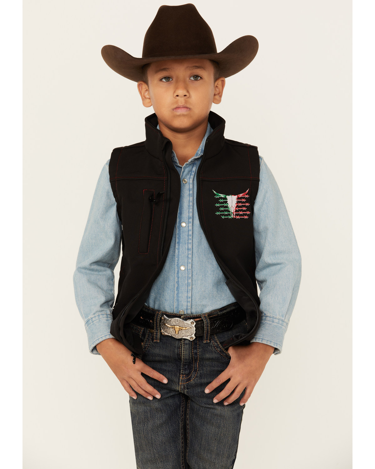 Cowboy Hardware Boys' Viva Skull Vest