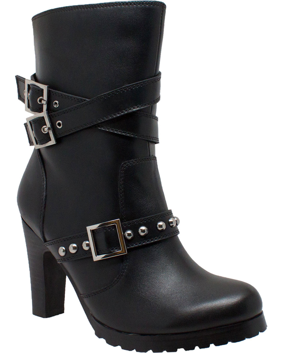 black biker boots with buckles