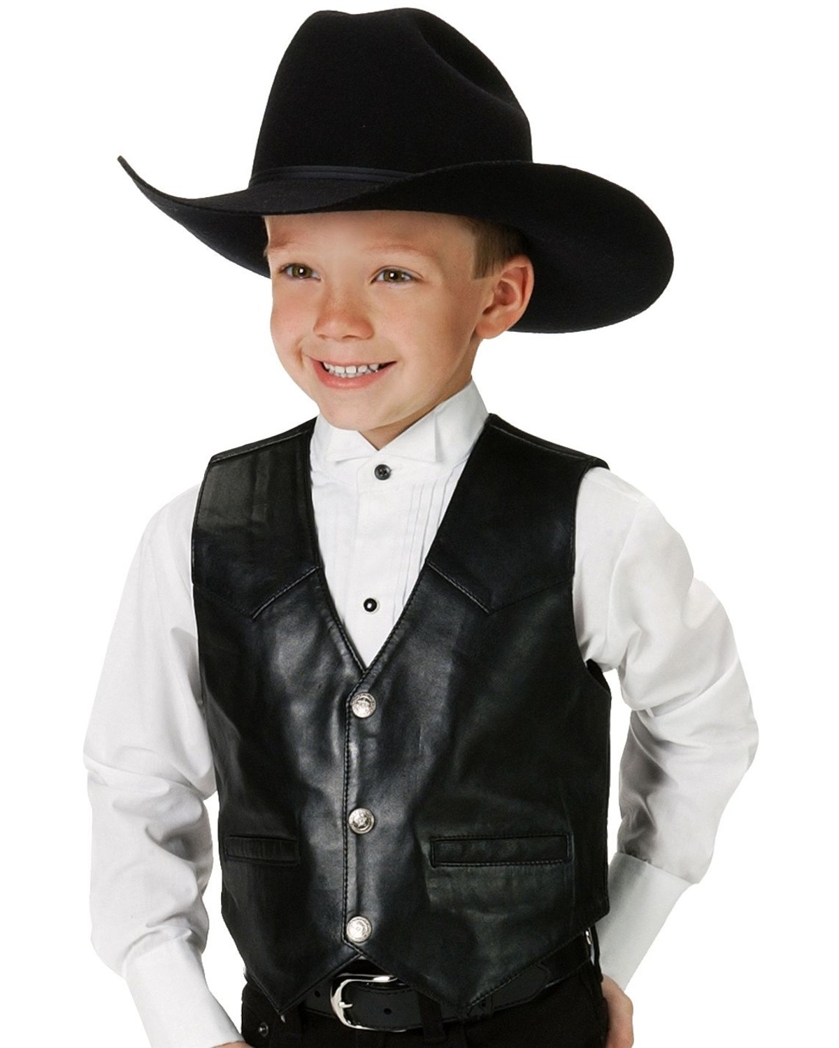 Roper Boys' Lambskin Leather Vest