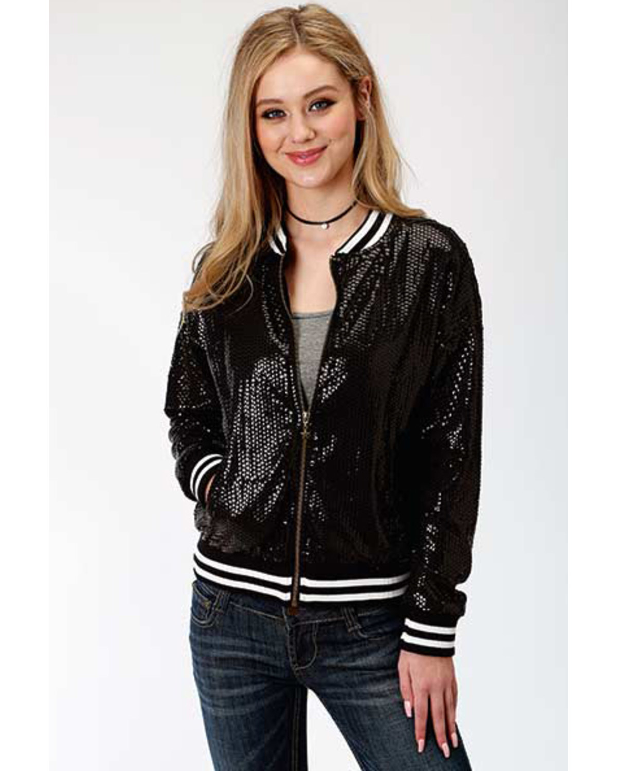 next black sequin jacket