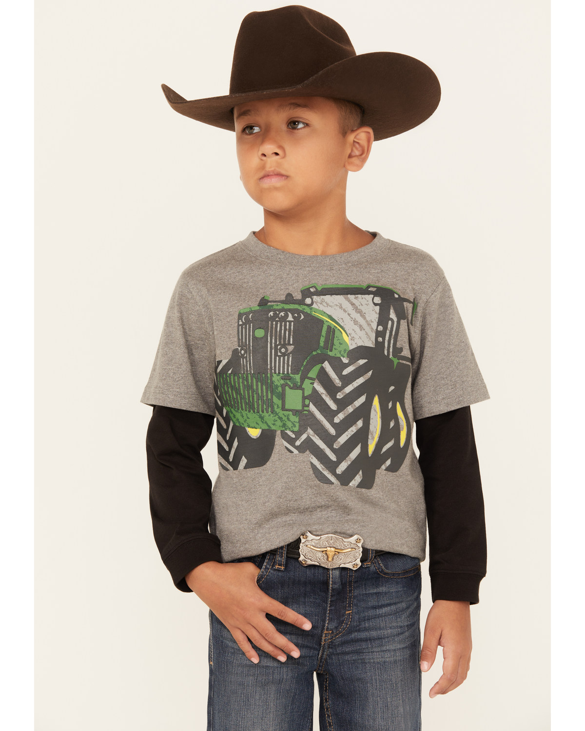 John Deere Boys' Mega Tractor Long Sleeve Graphic T-Shirt