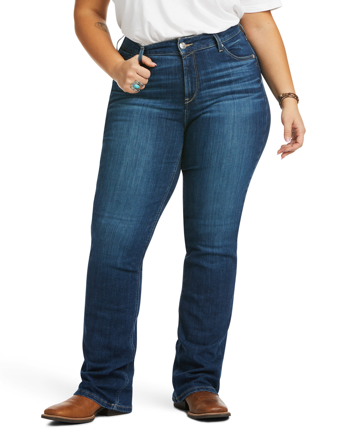 Ariat Women's R.E.A.L Perfect Rise Stretch Abby Straight Mackenzie Jeans